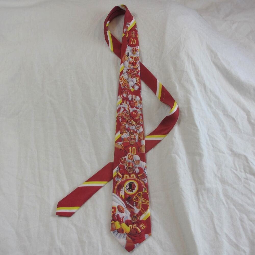 VTG Ralph Marlin Washington Redskins Necktie Burgundy/Gold 1990 NFL